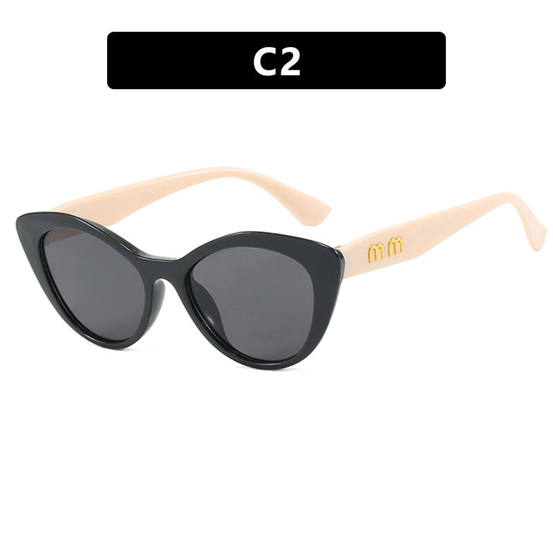 Women’s Black Cat-Eye Sunglasses – Retro Concave Frame in Multiple Colors