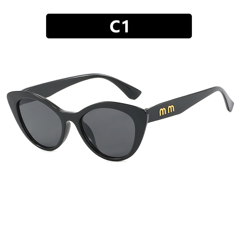 Women’s Black Cat-Eye Sunglasses – Retro Concave Frame in Multiple Colors