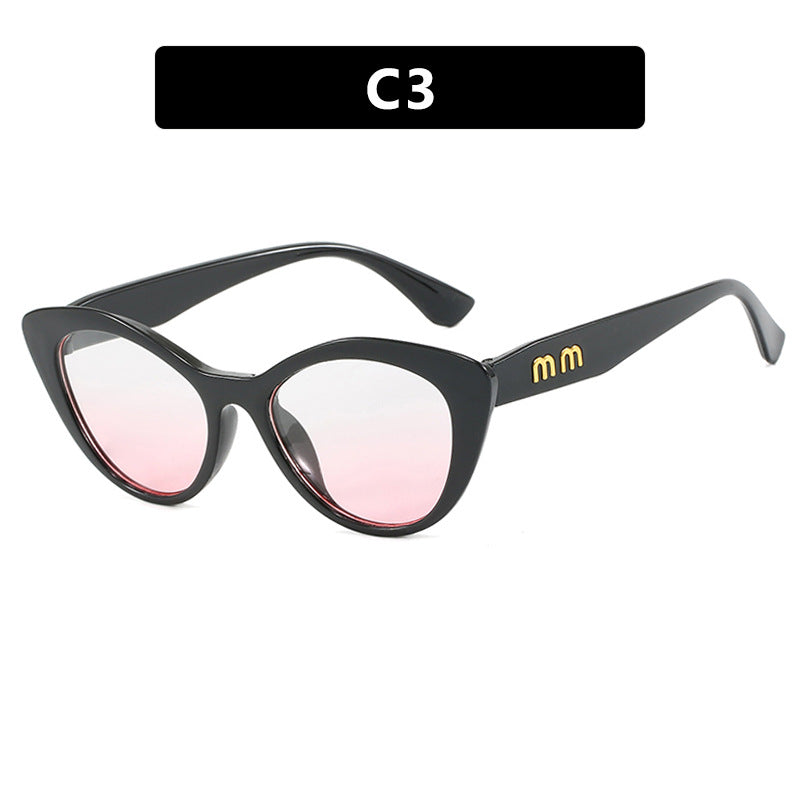 Women’s Black Cat-Eye Sunglasses – Retro Concave Frame in Multiple Colors