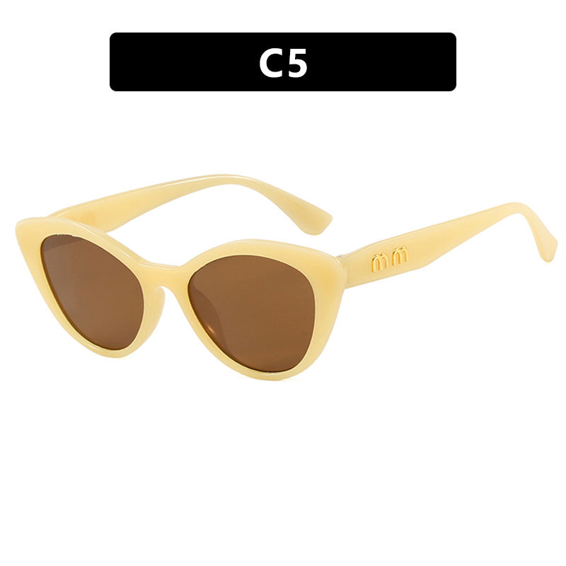 Women’s Black Cat-Eye Sunglasses – Retro Concave Frame in Multiple Colors