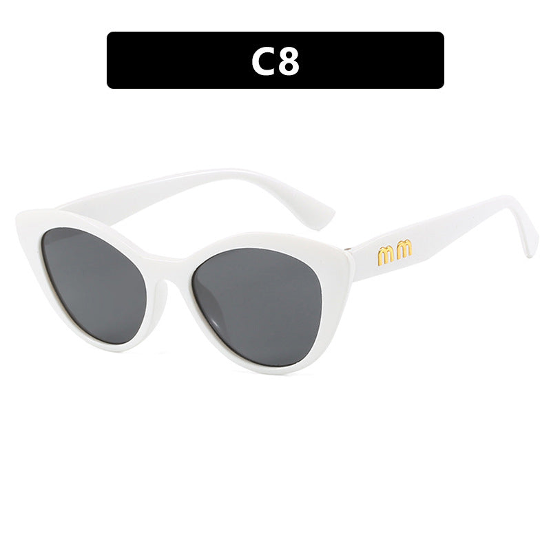 Women’s Black Cat-Eye Sunglasses – Retro Concave Frame in Multiple Colors