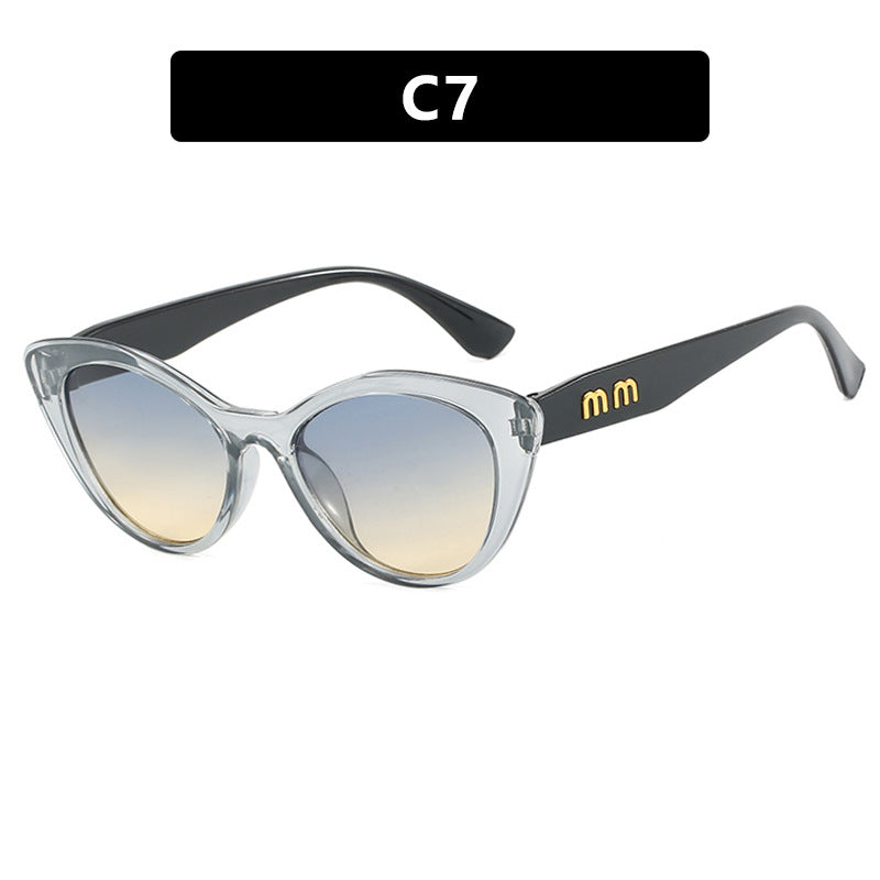 Women’s Black Cat-Eye Sunglasses – Retro Concave Frame in Multiple Colors