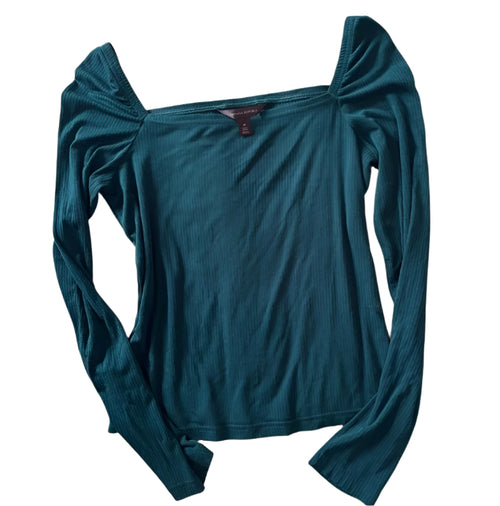 Women's Teal Ribbed Off-Shoulder Date Night Top – Banana Republic – M